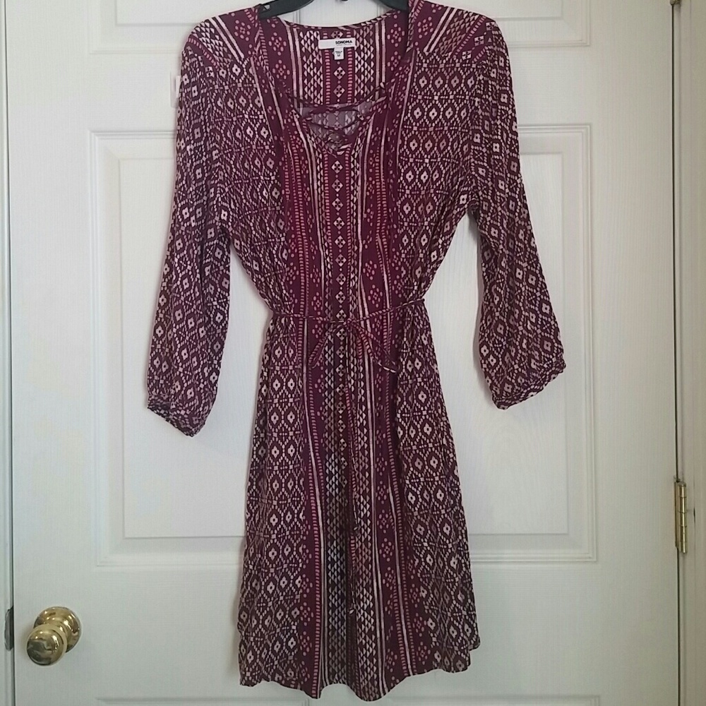 Lace up boho dress
